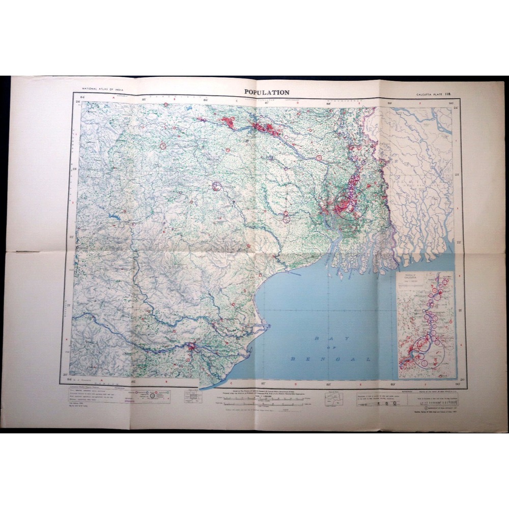 National Atlas Of India Calcutta Plate 118 Map
